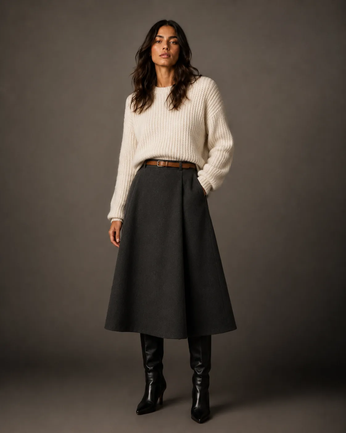Collection look 3 — same model, consistent setup across all 12 outfits