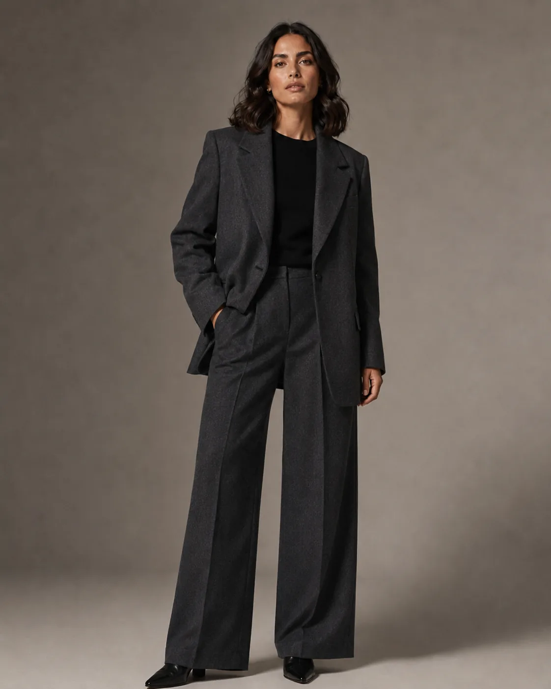 Collection look 8 — same model, consistent setup across all 12 outfits